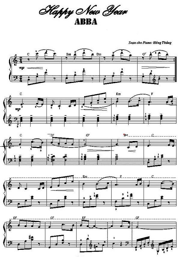 Hướng Dẫn Cách Đánh Đàn Piano Bài “Happy New Year” - Abba